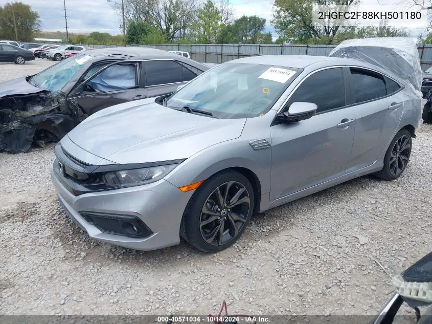 2HGFC2F88KH501180 2019 Honda Civic Sport