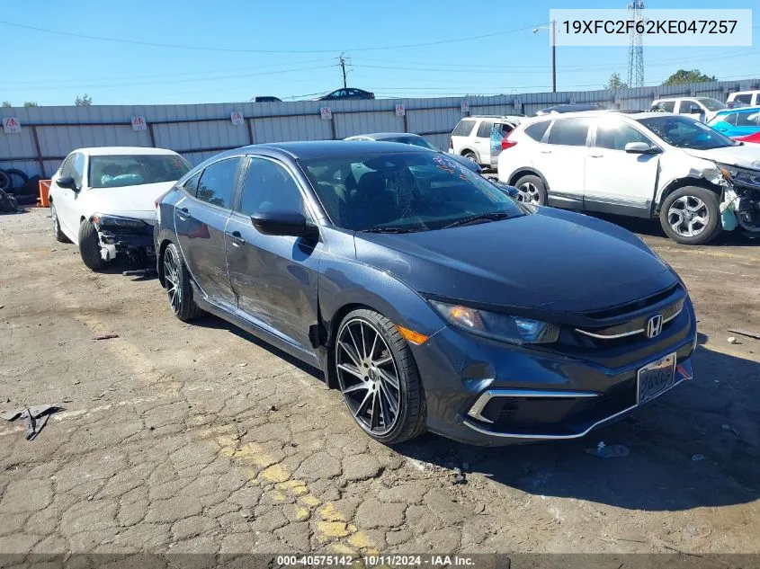 2019 Honda Civic Lx VIN: 19XFC2F62KE047257 Lot: 40575142