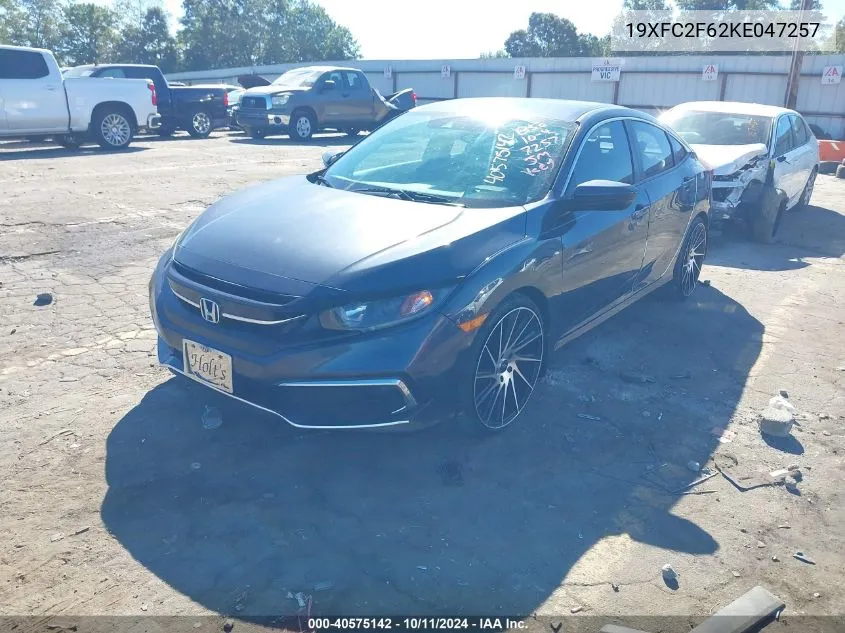 2019 Honda Civic Lx VIN: 19XFC2F62KE047257 Lot: 40575142