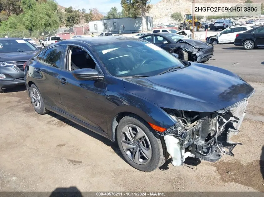 2019 Honda Civic Lx VIN: 2HGFC2F69KH513806 Lot: 40576211