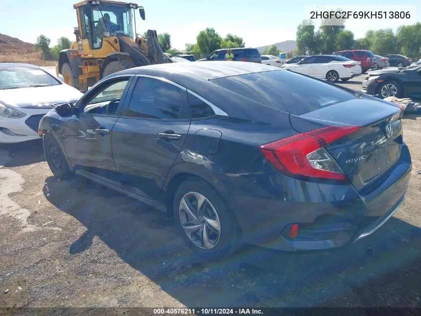 2019 Honda Civic Lx VIN: 2HGFC2F69KH513806 Lot: 40576211