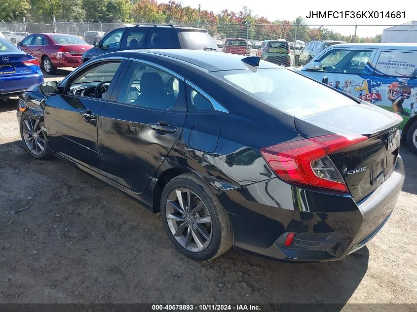 JHMFC1F36KX014681 2019 Honda Civic Ex