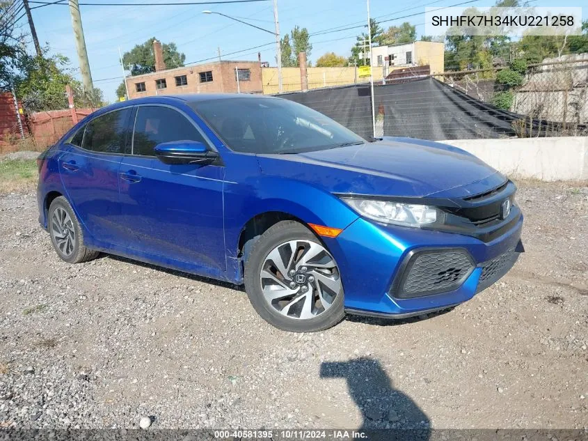 2019 Honda Civic Lx VIN: SHHFK7H34KU221258 Lot: 40581395