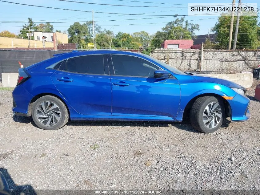 2019 Honda Civic Lx VIN: SHHFK7H34KU221258 Lot: 40581395