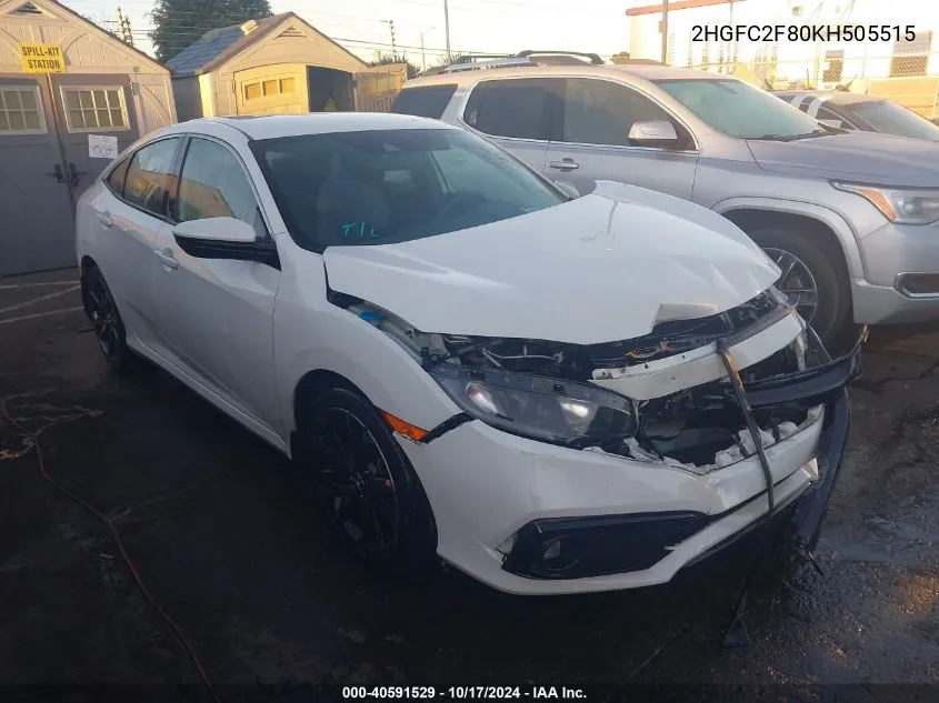 2HGFC2F80KH505515 2019 Honda Civic Sport