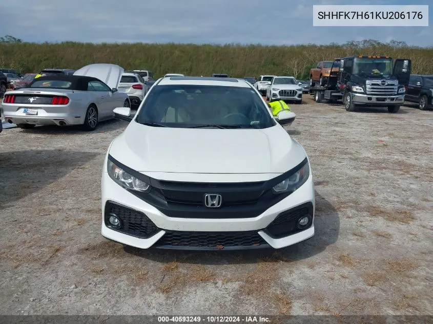 2019 Honda Civic Ex VIN: SHHFK7H61KU206176 Lot: 40593249