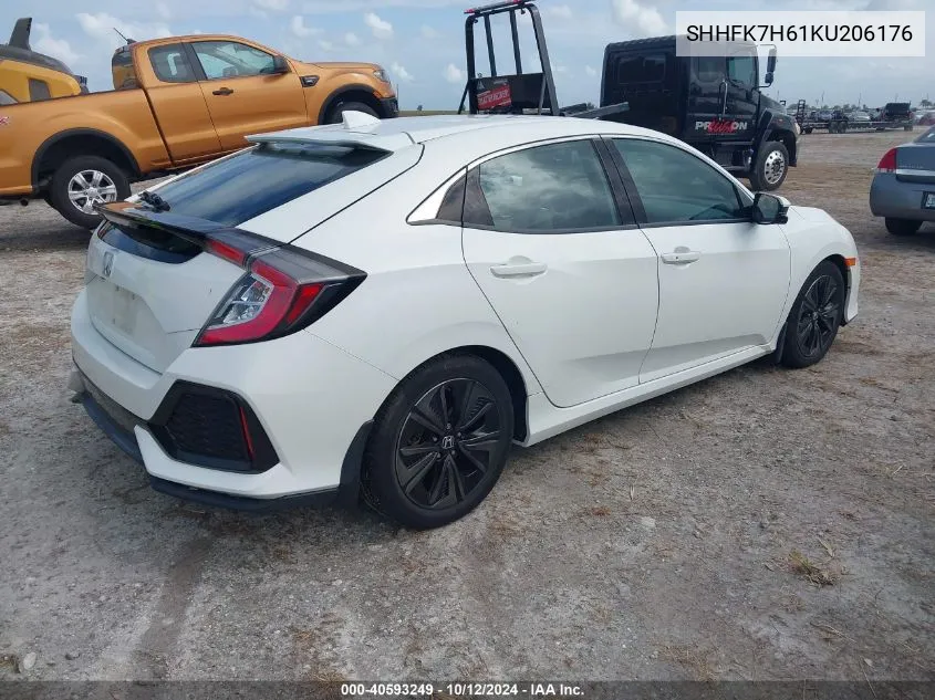 2019 Honda Civic Ex VIN: SHHFK7H61KU206176 Lot: 40593249