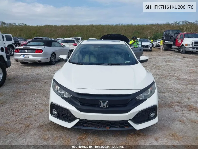 2019 Honda Civic Ex VIN: SHHFK7H61KU206176 Lot: 40593249