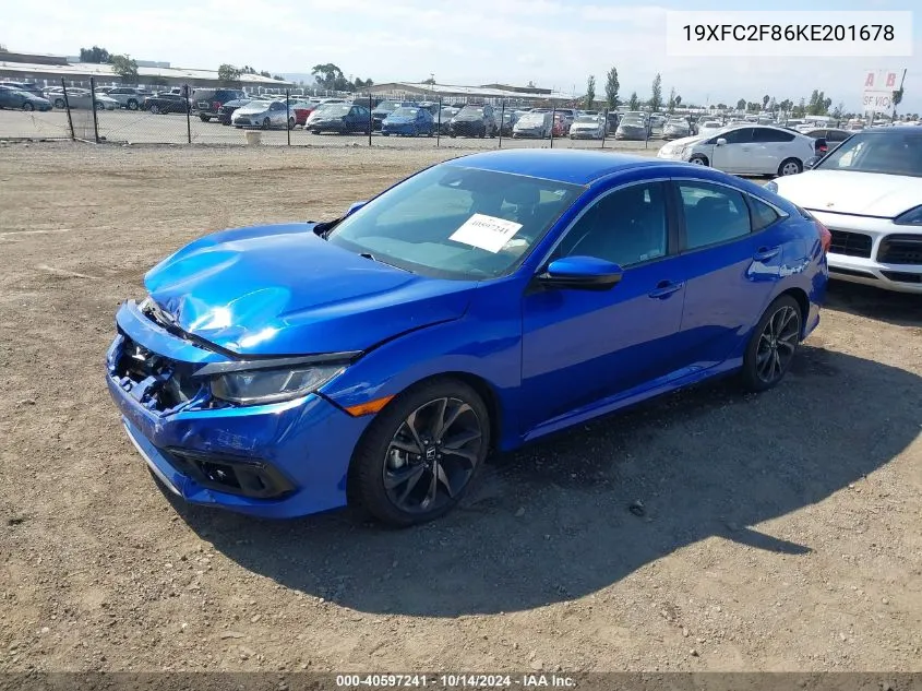 2019 Honda Civic Sport VIN: 19XFC2F86KE201678 Lot: 40597241