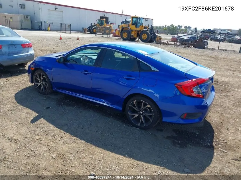 19XFC2F86KE201678 2019 Honda Civic Sport