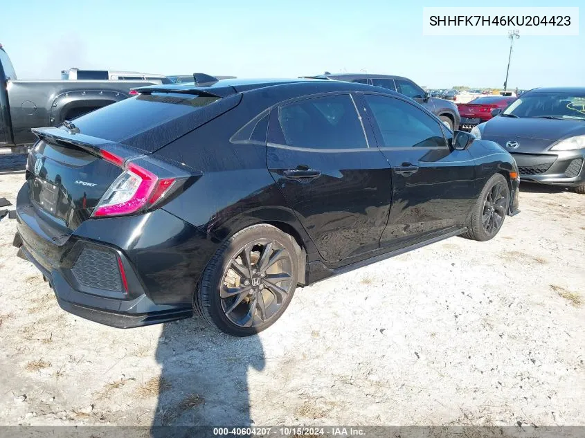 2019 Honda Civic Sport VIN: SHHFK7H46KU204423 Lot: 40604207