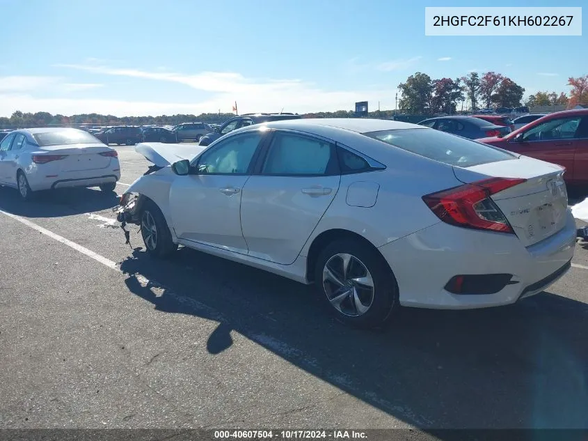 2HGFC2F61KH602267 2019 Honda Civic Lx