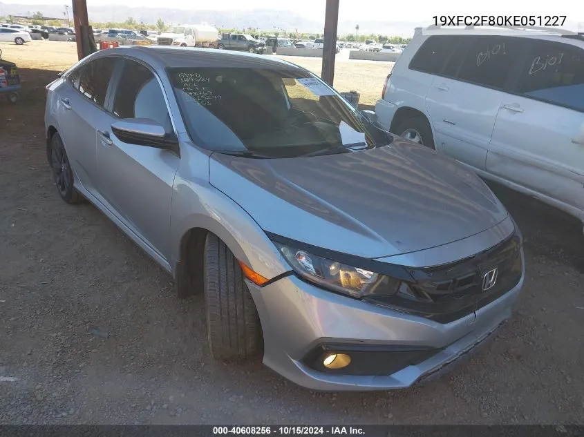 2019 Honda Civic Sport VIN: 19XFC2F80KE051227 Lot: 40608256