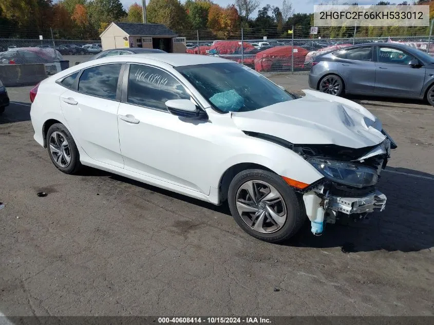 2HGFC2F66KH533012 2019 Honda Civic Lx