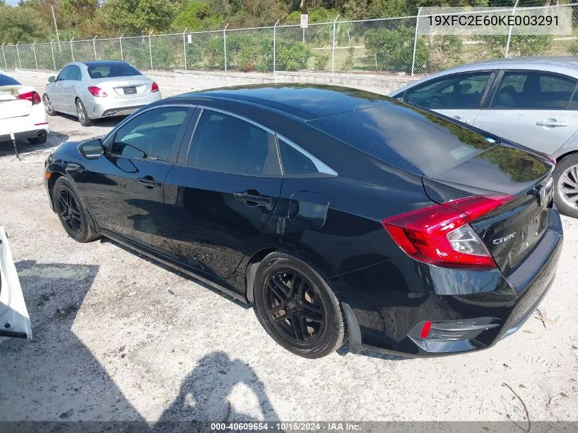 2019 Honda Civic Lx VIN: 19XFC2E60KE003291 Lot: 40609654