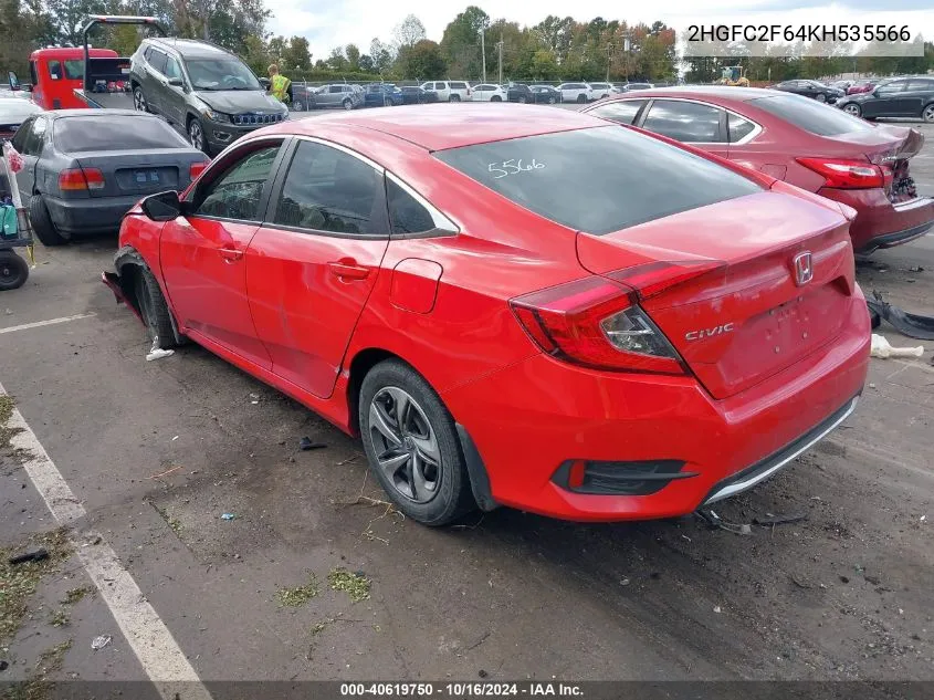 2HGFC2F64KH535566 2019 Honda Civic Lx