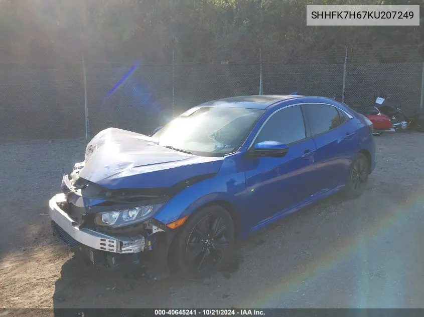 SHHFK7H67KU207249 2019 Honda Civic Ex