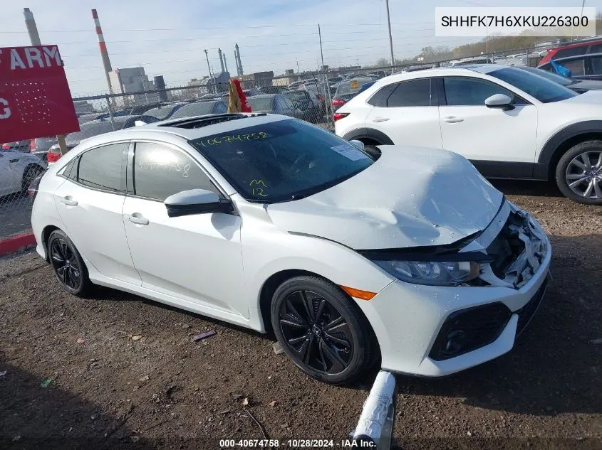 SHHFK7H6XKU226300 2019 Honda Civic Ex