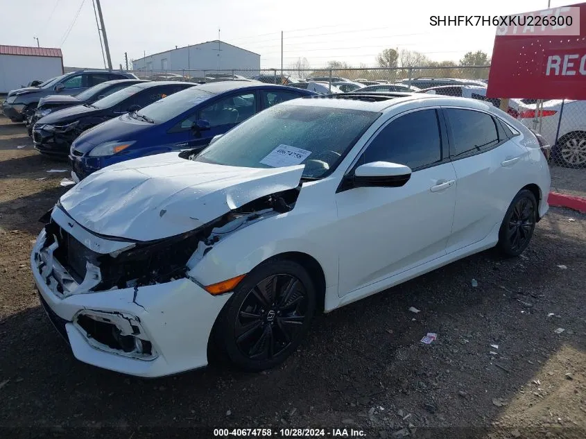 SHHFK7H6XKU226300 2019 Honda Civic Ex