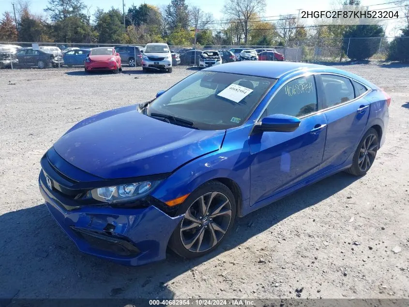 2HGFC2F87KH523204 2019 Honda Civic Sport