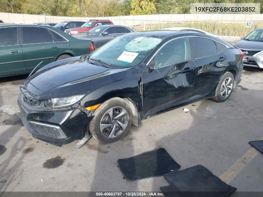 2019 Honda Civic Lx VIN: 19XFC2F68KE203852 Lot: 40683787