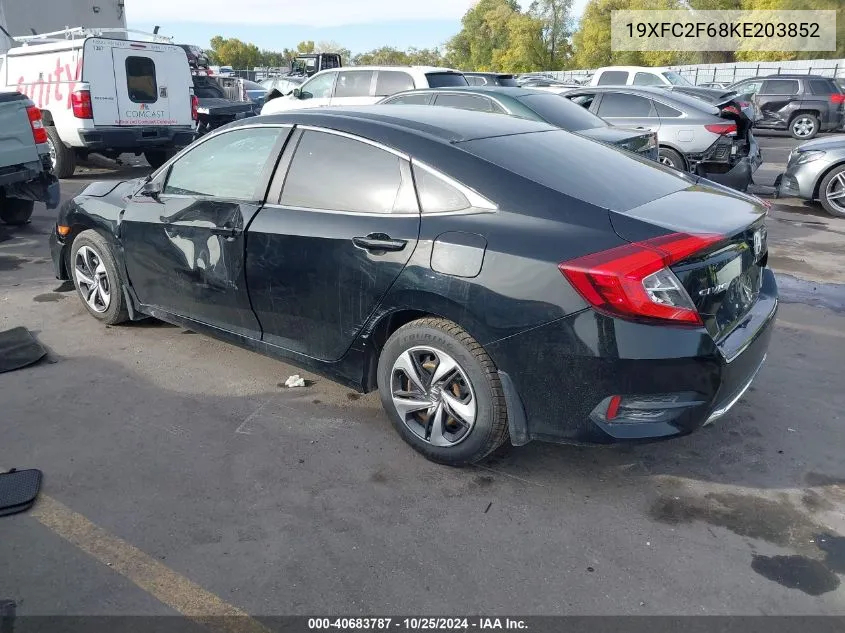 2019 Honda Civic Lx VIN: 19XFC2F68KE203852 Lot: 40683787