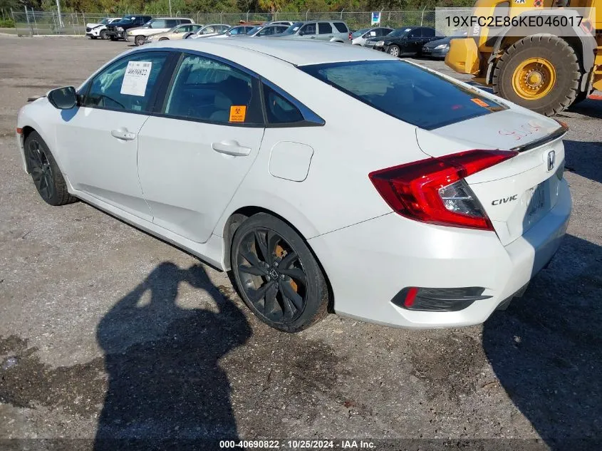 2019 Honda Civic Sport VIN: 19XFC2E86KE046017 Lot: 40690822