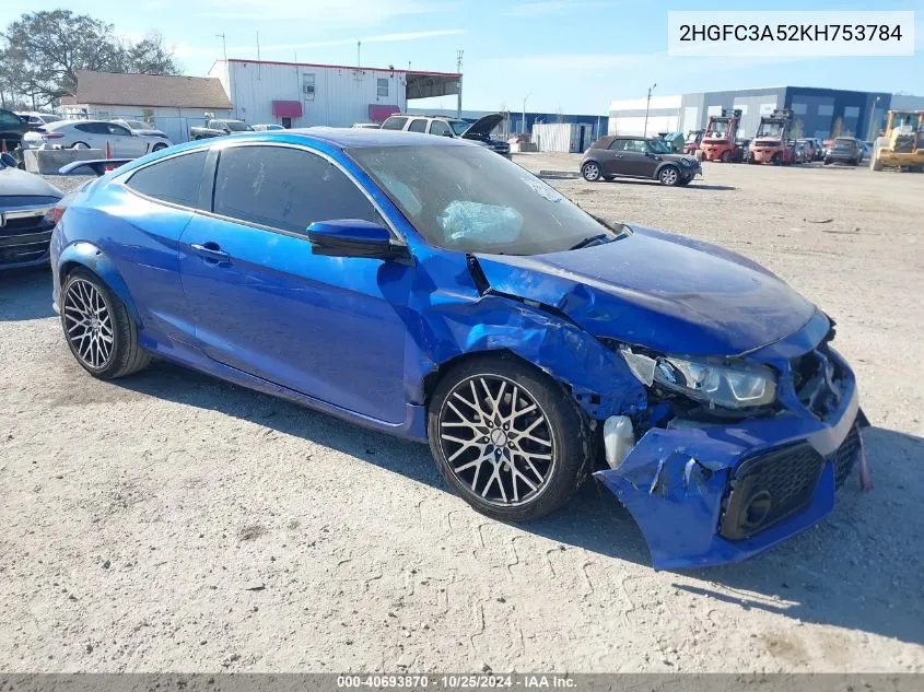 2HGFC3A52KH753784 2019 Honda Civic Si