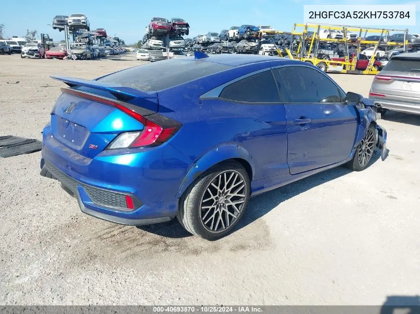 2HGFC3A52KH753784 2019 Honda Civic Si