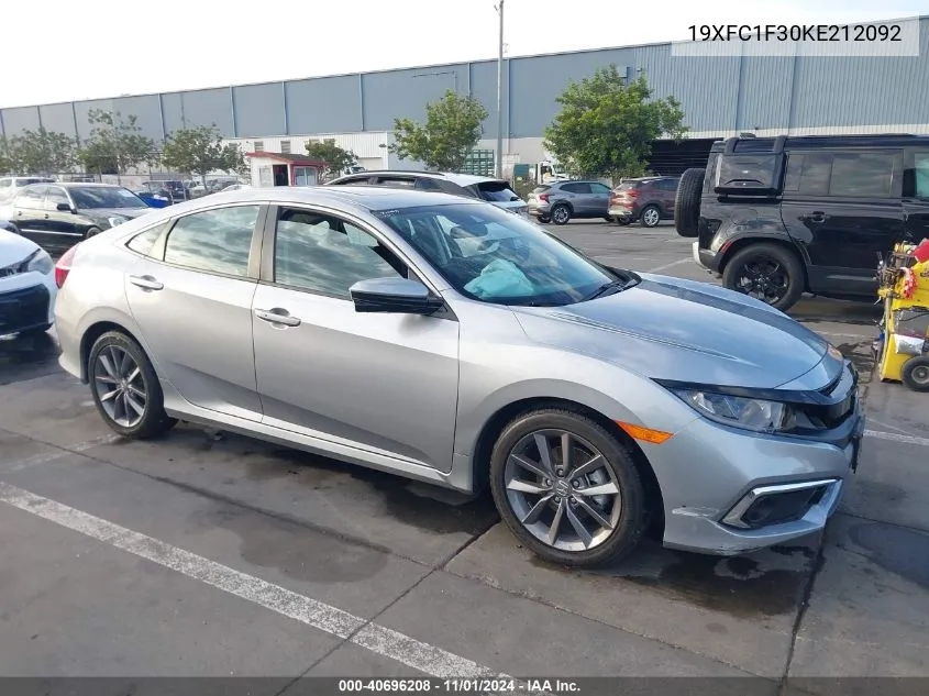 2019 Honda Civic Ex VIN: 19XFC1F30KE212092 Lot: 40696208