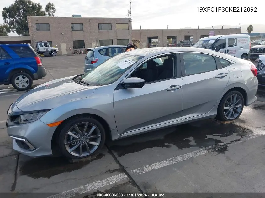 2019 Honda Civic Ex VIN: 19XFC1F30KE212092 Lot: 40696208