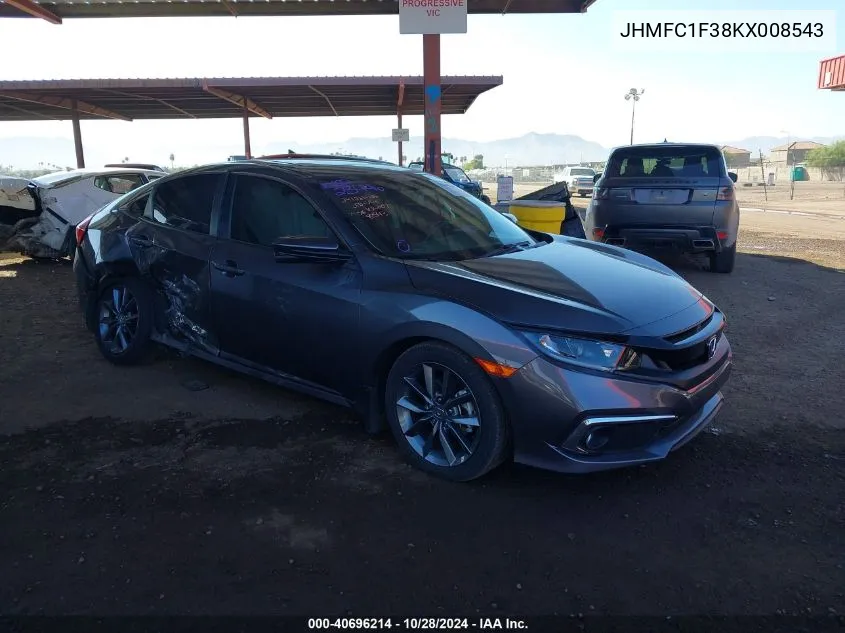 2019 Honda Civic Ex VIN: JHMFC1F38KX008543 Lot: 40696214