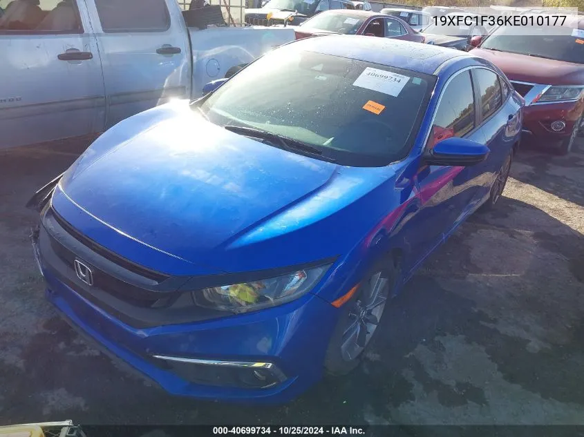 2019 Honda Civic Ex VIN: 19XFC1F36KE010177 Lot: 40699734