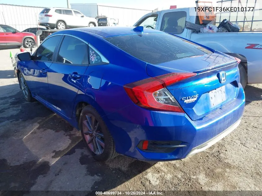 2019 Honda Civic Ex VIN: 19XFC1F36KE010177 Lot: 40699734