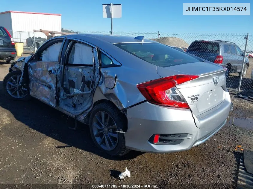 2019 Honda Civic Ex VIN: JHMFC1F35KX014574 Lot: 40711785