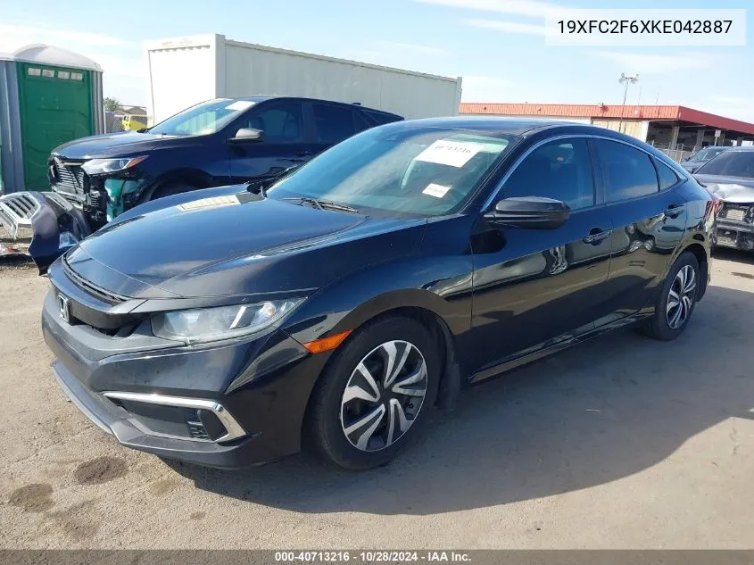 2019 Honda Civic Lx VIN: 19XFC2F6XKE042887 Lot: 40713216