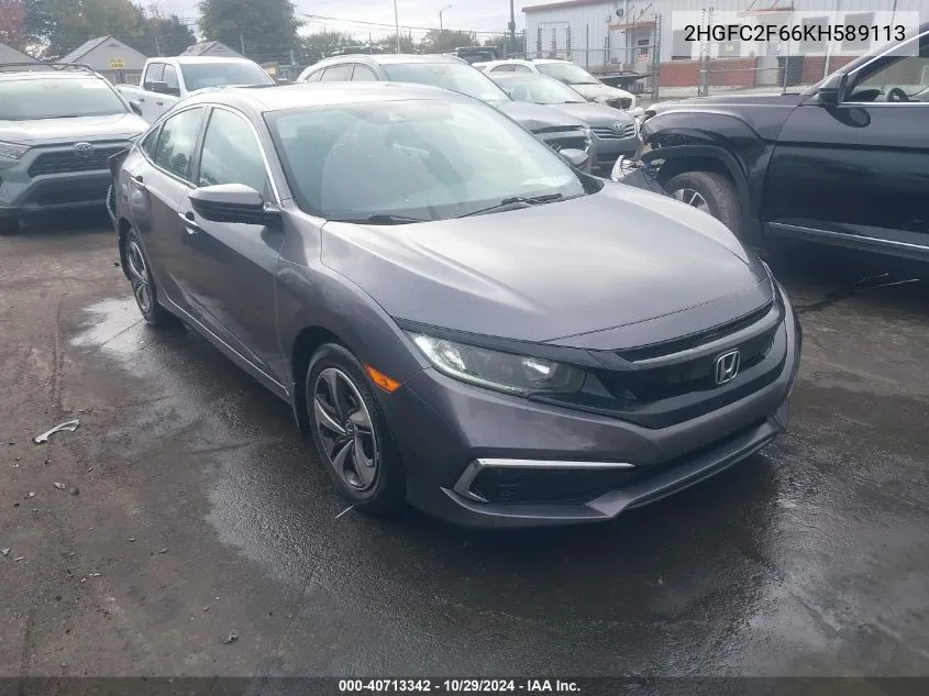 2019 Honda Civic Lx VIN: 2HGFC2F66KH589113 Lot: 40713342