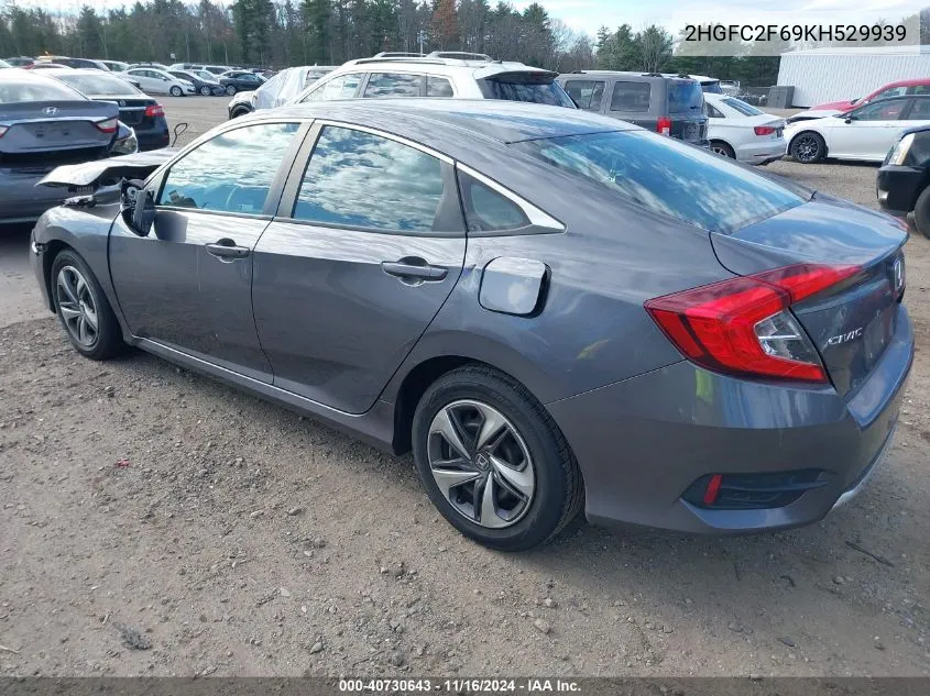 2019 Honda Civic Lx VIN: 2HGFC2F69KH529939 Lot: 40730643