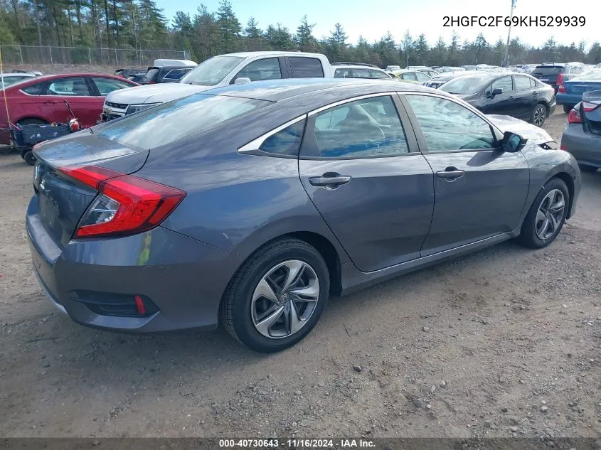 2019 Honda Civic Lx VIN: 2HGFC2F69KH529939 Lot: 40730643