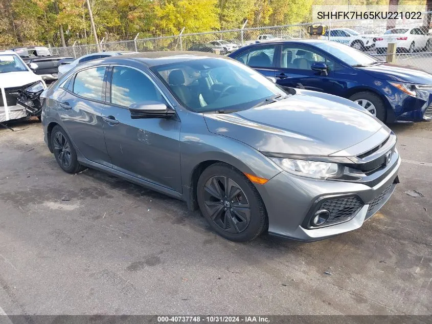 2019 Honda Civic Ex VIN: SHHFK7H65KU221022 Lot: 40737748