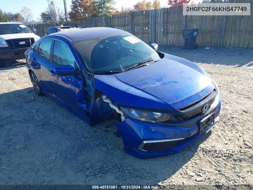 2019 Honda Civic Lx VIN: 2HGFC2F66KH547749 Lot: 40751061