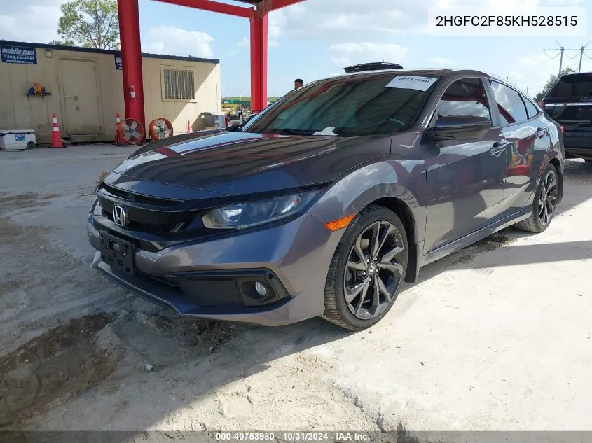 2019 Honda Civic Sport VIN: 2HGFC2F85KH528515 Lot: 40753980