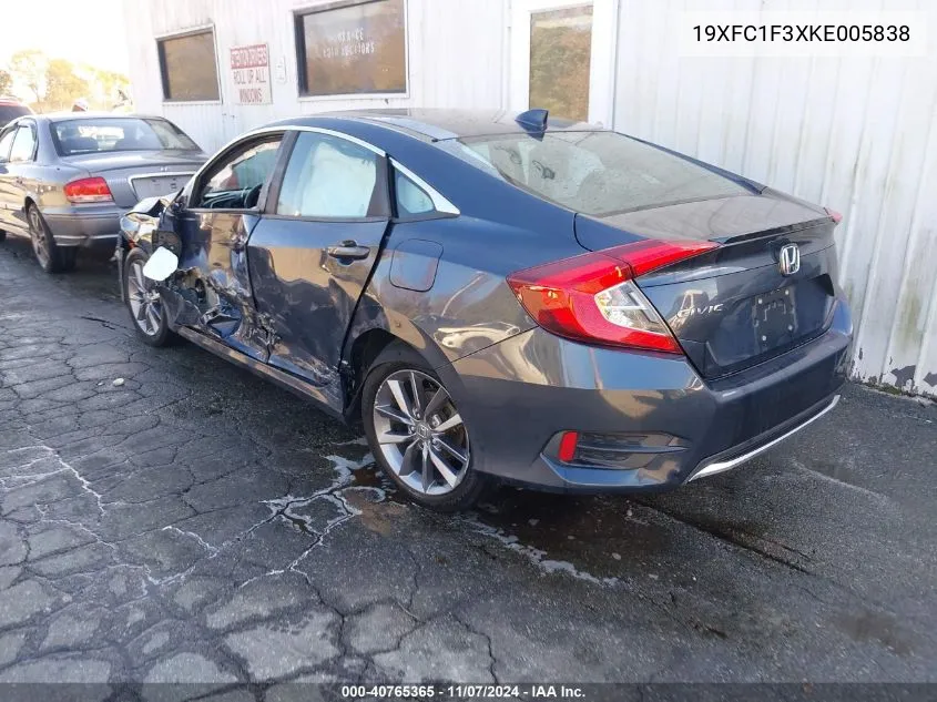 2019 Honda Civic Ex VIN: 19XFC1F3XKE005838 Lot: 40765365