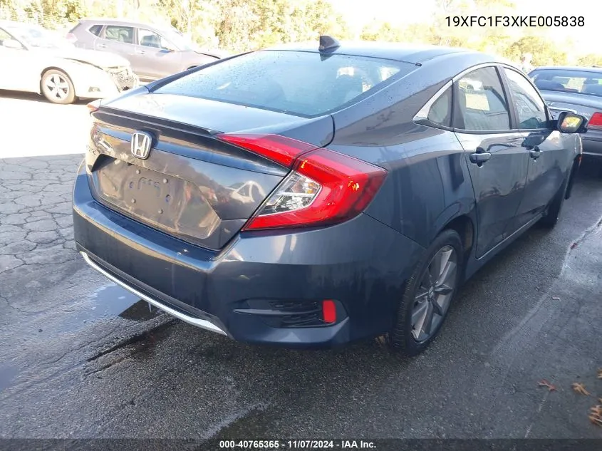 2019 Honda Civic Ex VIN: 19XFC1F3XKE005838 Lot: 40765365