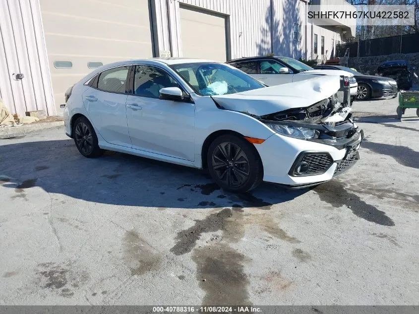 2019 Honda Civic Ex VIN: SHHFK7H67KU422582 Lot: 40788316