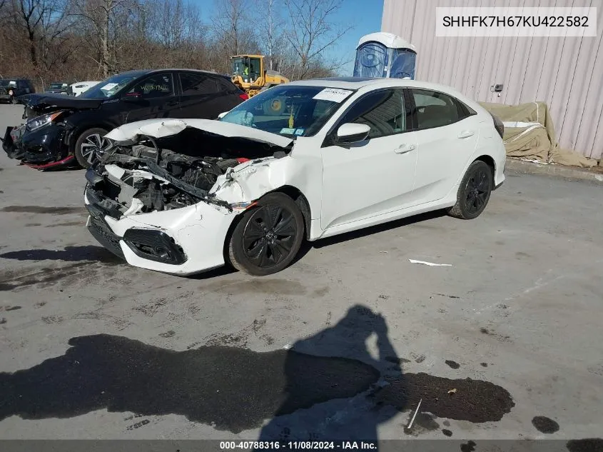 2019 Honda Civic Ex VIN: SHHFK7H67KU422582 Lot: 40788316