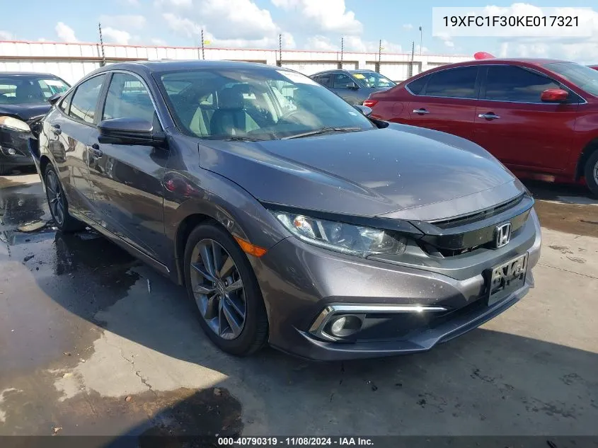 2019 Honda Civic Ex VIN: 19XFC1F30KE017321 Lot: 40790319