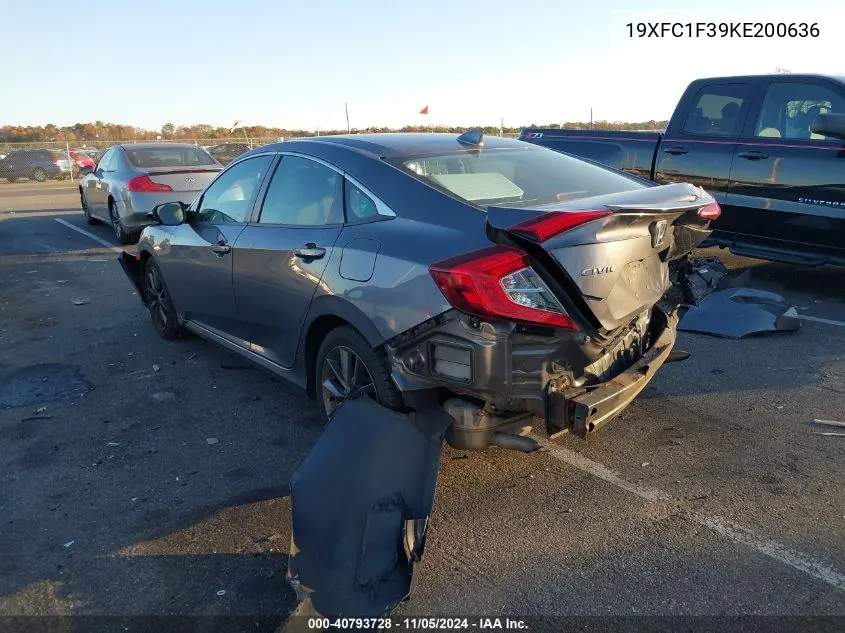 2019 Honda Civic Ex VIN: 19XFC1F39KE200636 Lot: 40793728