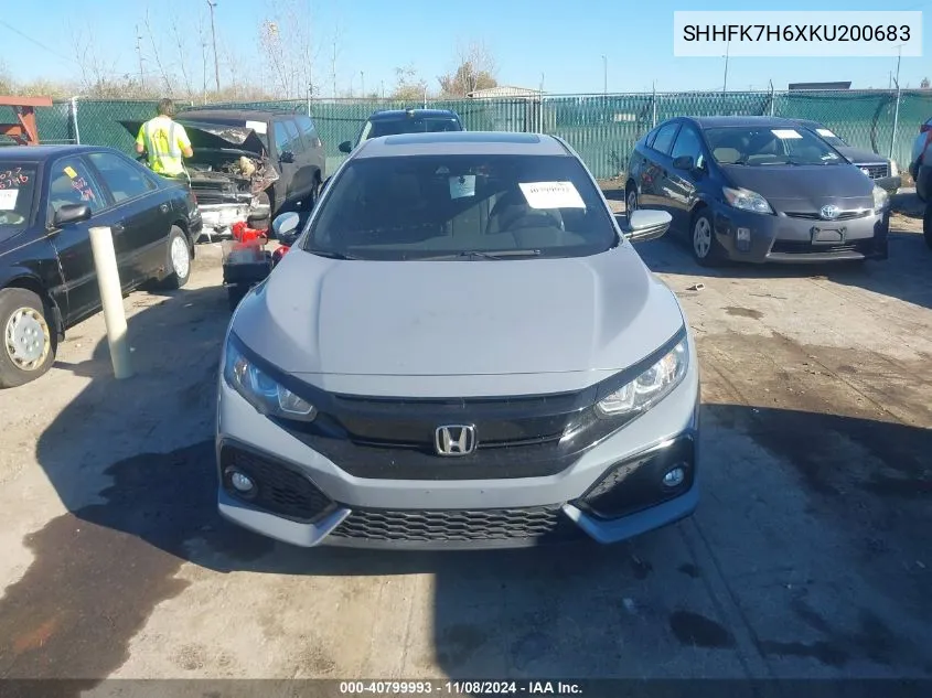 2019 Honda Civic Ex VIN: SHHFK7H6XKU200683 Lot: 40799993