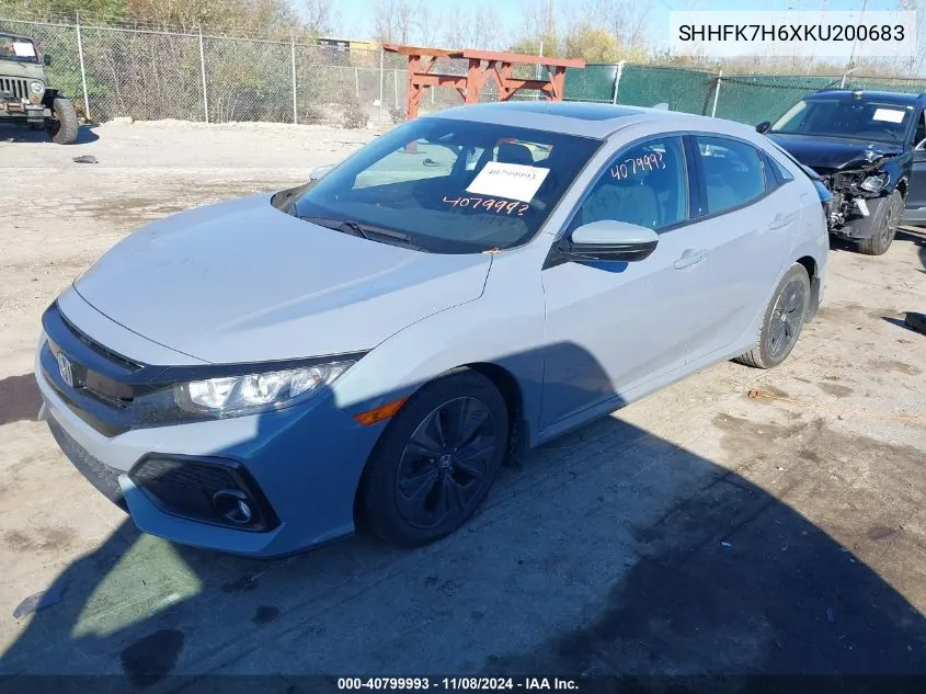 2019 Honda Civic Ex VIN: SHHFK7H6XKU200683 Lot: 40799993